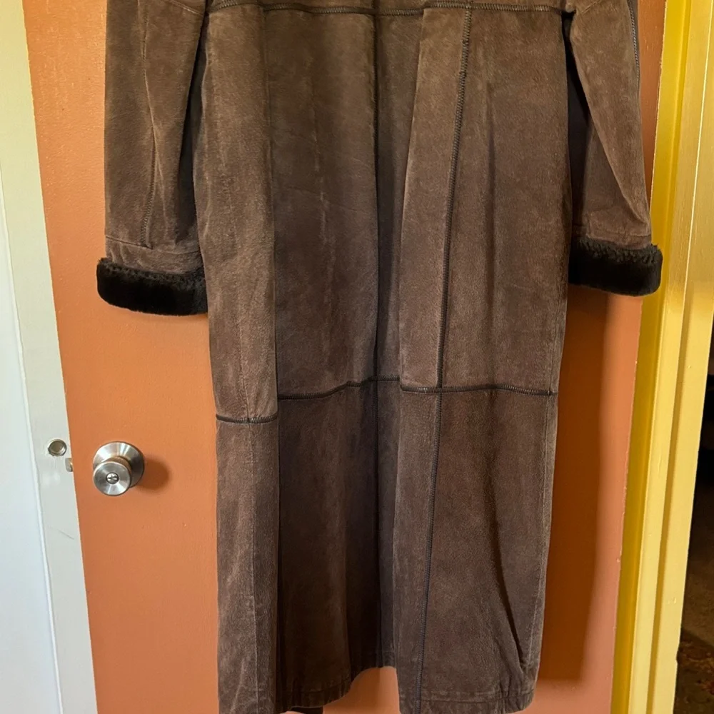 Gallery Brown Teddy Jacket with Fur Trim